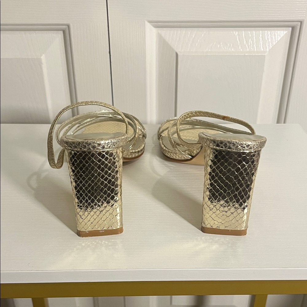 Billini Women’s Gold Strappy Heels Size 7 - Picture 3 of 8
